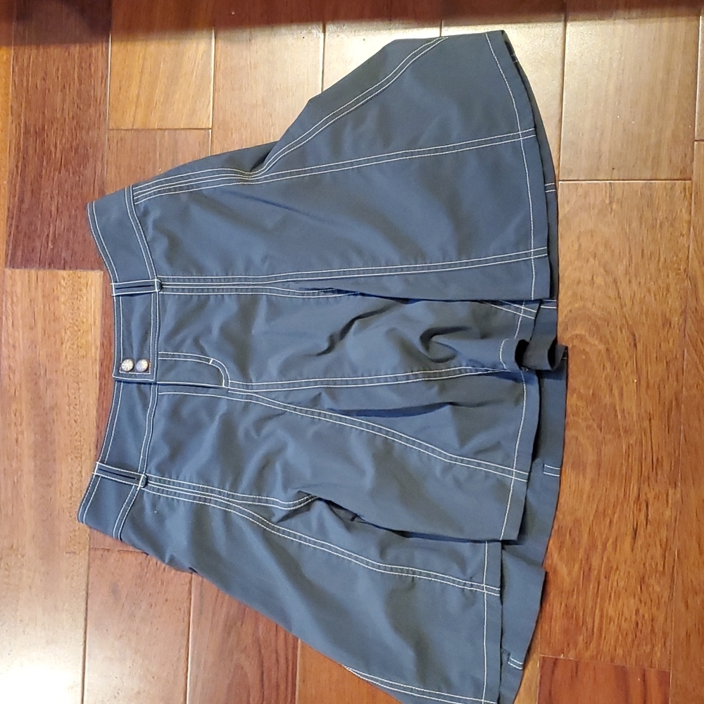 Athleta Navy Blue A-Line Skort with White Topstitching